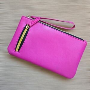 Pink Zip Close Wristlet Wallet